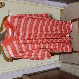 Men's Grand Slam 3XLT Orange   striped golf shirt
